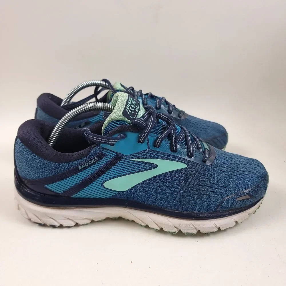 Brooks Adrenaline GTS 18 Blue Teal Mint Athletic Sneakers running Shoes Size 9.5 - Picture 8 of 8
